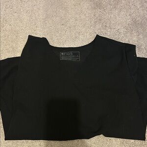 Figs Black V-Neck Medical Top